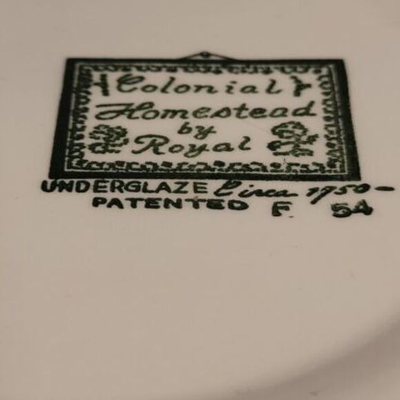 Colonial Homestead by Royal  10" Vegetable Green Serving Bowl 1950s Vintage - Picture 6 of 8